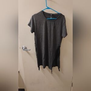 One Piece Unisex Zipper Slit Tee Shirt Tunic Top Fits Sz S